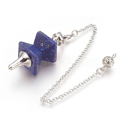 Natural Lapis Lazuli Dowsing Pendulums KK-F756-09E-1