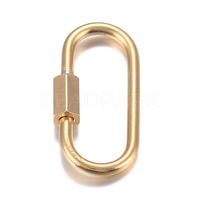 PVD Vacuum Plating 304 Stainless Steel Screw Carabiner Lock Charms X-STAS-H107-04A-G-1
