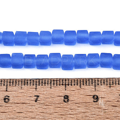 Transparent Frosted Glass Beads Strands GLAA-N072-01A-A13-1