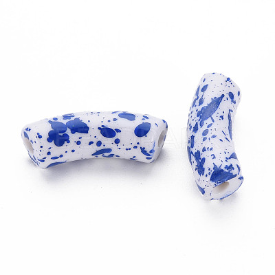 Opaque Spray Painted Acrylic Beads MACR-S372-001F-B05-1