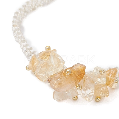 Handmade Glass Seed Beaded & Natural Citrine Chips Beaded Bracelets for Women BJEW-MZ00225-01-1