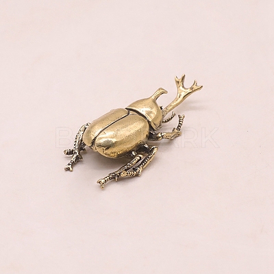 Brass Tea Pet Allomyrina Dichotoma Figurines Statues for Home Office Desktop Decoration PW-WG96CDA-01-1