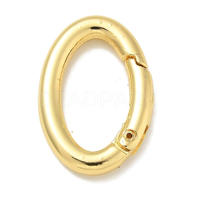 Rack Plating Brass Springs Gate Rings KK-L224-090G-1