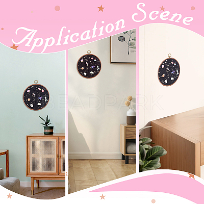 Flat Round Polyester & Acrylic Wall Mounted Brooch Organizer Display Boards AJEW-WH20006-30A-1