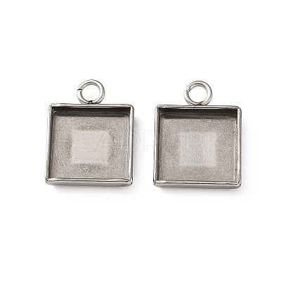 304 Stainless Steel Pendant Cabochon Settings STAS-Z201-02P-03-1