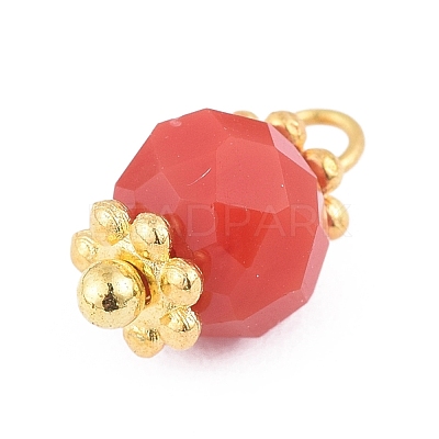 Faceted Imitation Jade Glass Charms PALLOY-JF00455-M-1
