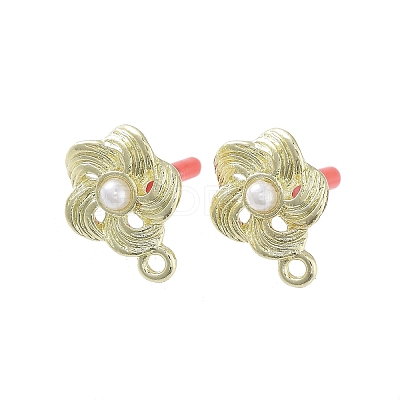 Plating Alloy with 304 Steel Needle Earrings Finding EJEW-B036-03G-02-1