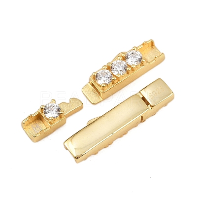 925 Sterling Silver Micro Pave Clear Cubic Zirconia Bayonet Clasps STER-C016-01A-G-1