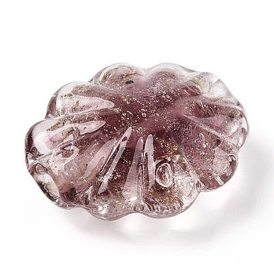 Luminous Handmade Gold Sand Lampwork Beads FOIL-T006-04B-1