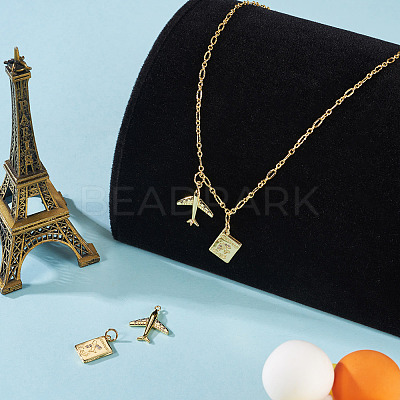 2Pcs 2 Styles Brass Micro Pave Clear Cubic Zirconia Pendants KK-TADJ0001-01-1