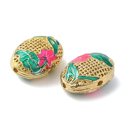 Rack Plating Brass Enamel Beads KK-P276-26C-06G-1