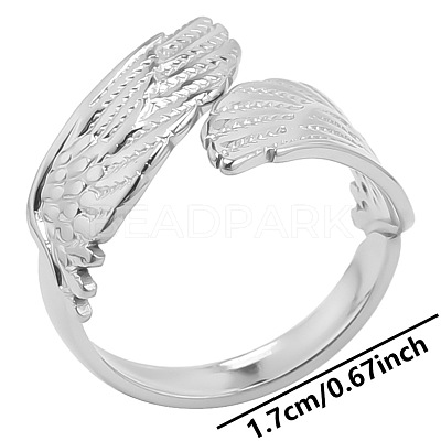 Stainless Steel Wing Open Cuff Ring for Unisex BT5137-1-1