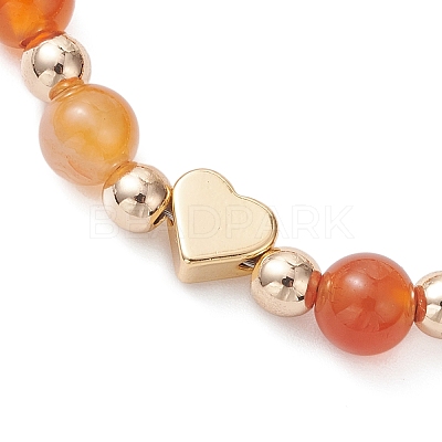 Natural Carnelian Beaded Bracelets BJEW-JB12752-01-1
