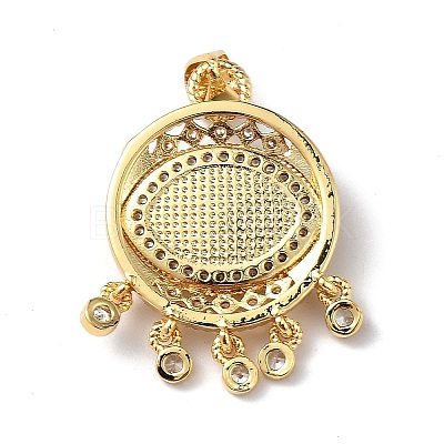 Lampwork Evil Eye Pendants with Colorful Cubic Zirconia ZIRC-L102-14G-02-1