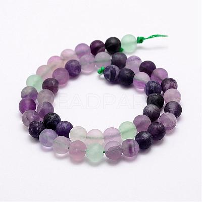 Natural Fluorite Bead Strands G-A163-06-10mm-1