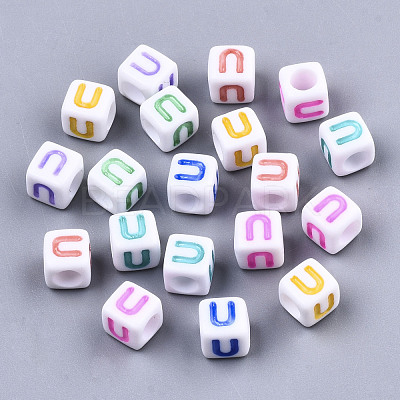 Opaque White Acrylic Beads SACR-R252-02U-1