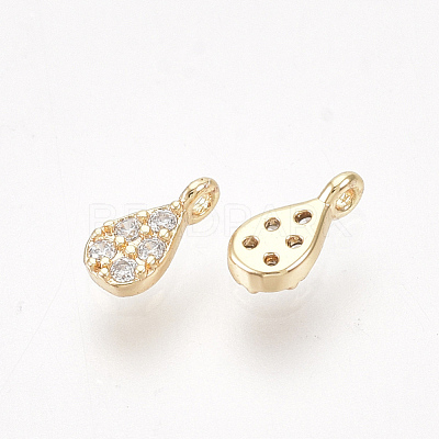 Brass Micro Pave Cubic Zirconia Charms KK-S350-298-1