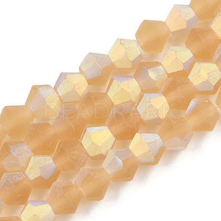 Imitate Austrian Crystal Bicone Frosted Glass Beads Strands EGLA-A039-T6mm-MB18-1