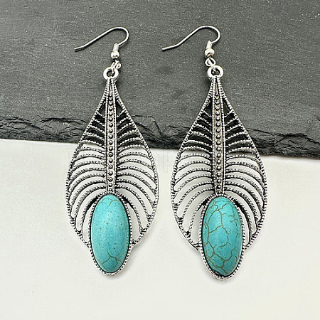 Synthetic Turquoise Dangle Earrings RG8446-3-1