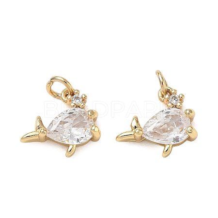 Ocean Brass Pave Clear Cubic Zirconia Pendants CU-CBAF3CF-02P-01-1