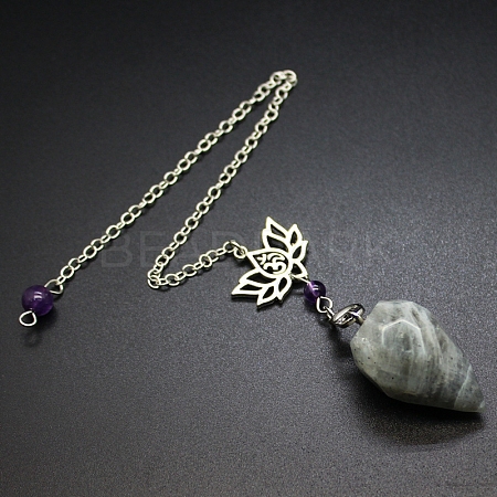 Natural Labradorite Dowsing Pendulum Big Pendants PW-WGAD194-03-1