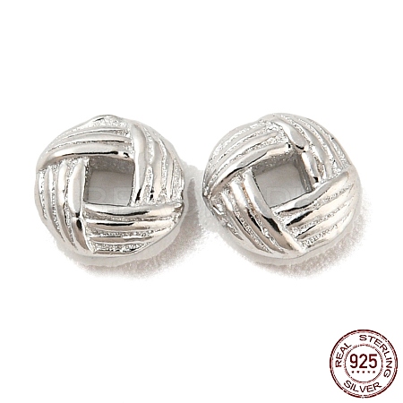Rhodium Plated 925 Sterling Silverr Beads STER-Q190-10P-1