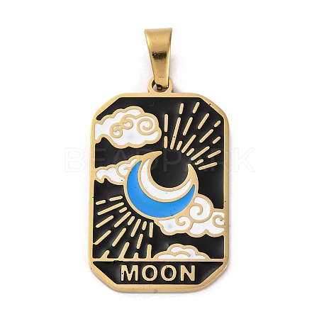 Ion Plating(IP) 304 Stainless Steel Enamel Pendants STAS-Q003-01G-017-1