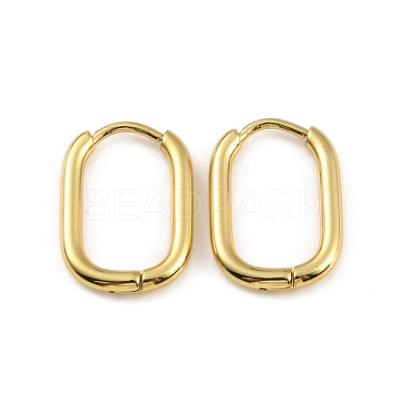 Ion Plating(IP) 304 Stainless Steel Oval Hoop Earrings EJEW-M218-02A-G-1