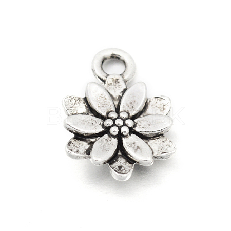 Tibetan Style Alloy Flower Charms TIBEP-M029-02AS-LF-1