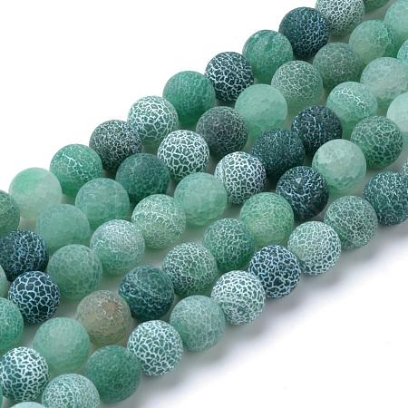 Natural & Dyed Crackle Agate Beads Strands X-G-T056-10mm-06-1