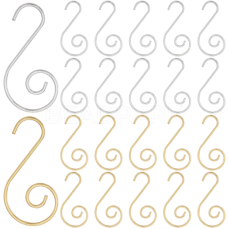 200Pcs 2 Colors Iron S-Hook Clasps FIND-SP0002-32-1