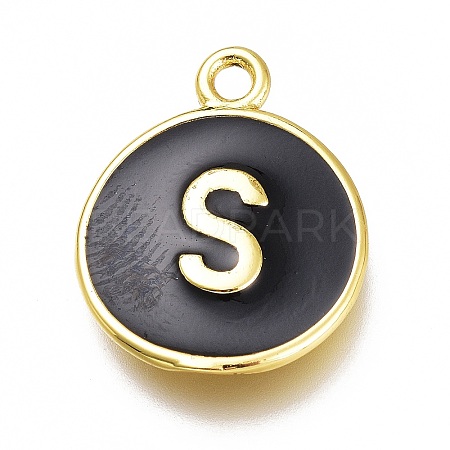Brass Enamel Pendants KK-H103-02S-G-1