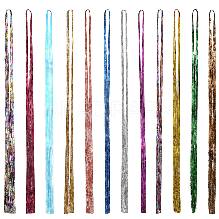 12Pcs 12 Colors Laser PET Hair Wig OHAR-SP0001-05A-1