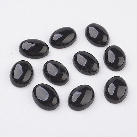Natural Obsidian Flat Back Cabochons X-G-G741-18x25mm-20-1