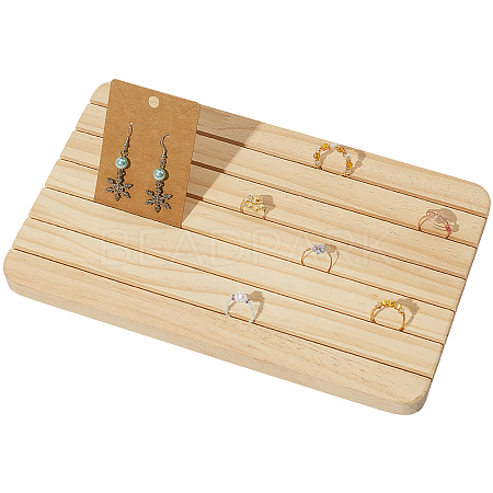 Rectangle Wood Earring Display Card Stands ODIS-WH20008-07A-1