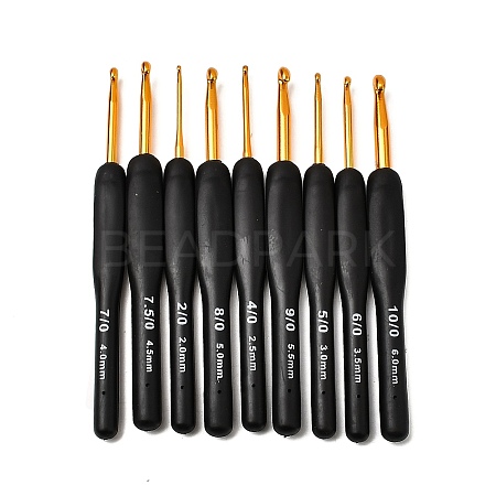 9Pcs Aluminium Oxide Crochet Hook Sets TOOL-C012-12-1