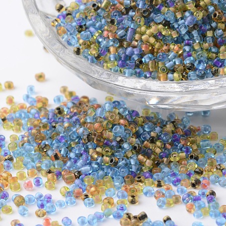 15/0 Inside Colours Round Glass Seed Beads SEED-K003-1.5mm-M06-1