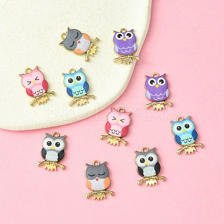 10Pcs 5 Colors Printed Alloy Pendants FIND-YW0004-46A-1