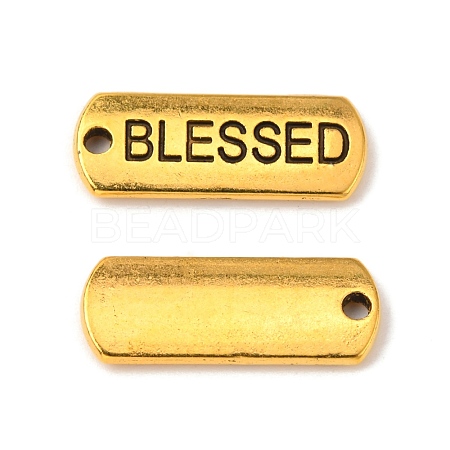 Tibetan Style Alloy Rectangle with Word Blessed Pendants TIBEP-Q043-060AG-RS-1