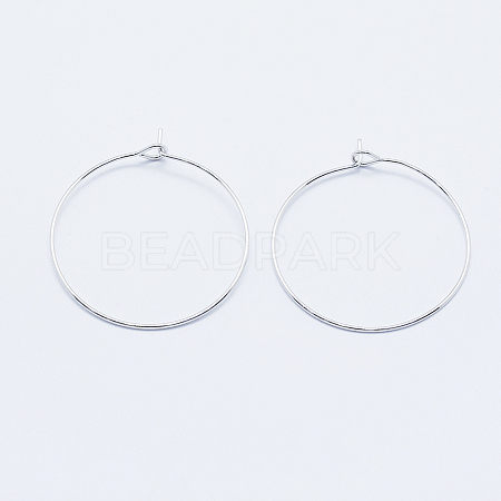 Long-Lasting Plated Brass Hoop Earrings Findings KK-K204-179P-NF-1