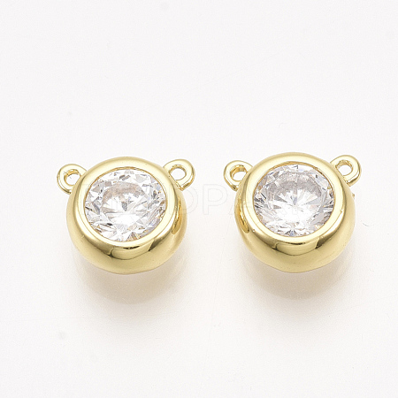 Brass Cubic Zirconia Charms KK-T038-563G-NF-1