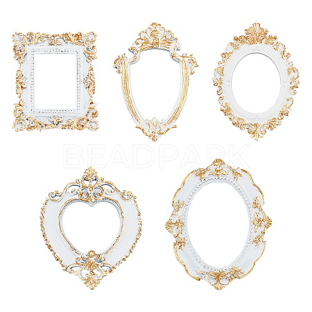 5Pcs 5 Style Resin Picture Frame AJEW-FG0002-34-1