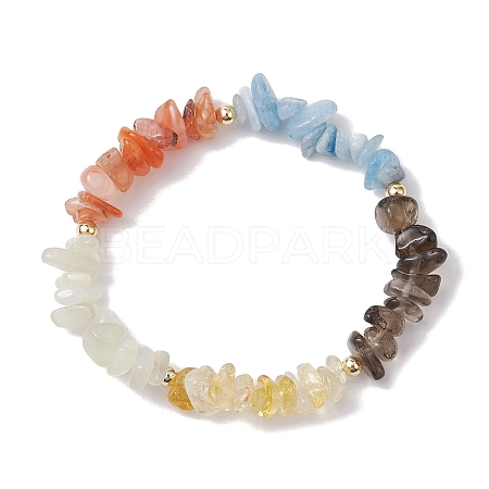 Gemini Guardian Gemstone Stretch Bracelets BJEW-JB11108-05-1