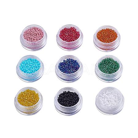 1 Pound 9 Mixed Color 12/0 Grade A Glass Seed Beads DIY-X0272-2mm-06-1