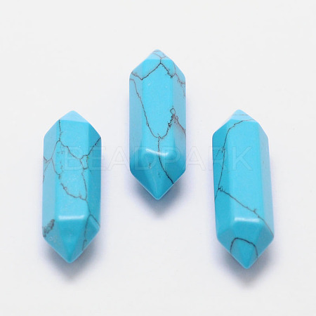Dyed Faceted Synthetic Turquoise Points for Wire Wrapped Pendants Making G-K004-30mm-03-1