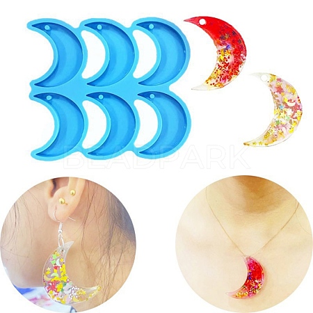 Moon DIY Pendant Silicone Molds DIY-G062-C01-1