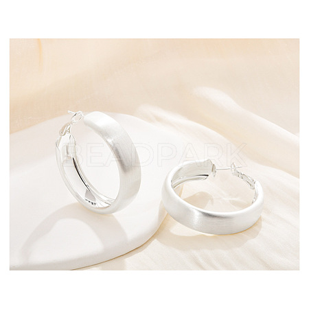Brass Ring Hoop Earrings for Women EJEW-A121-17B-S-1