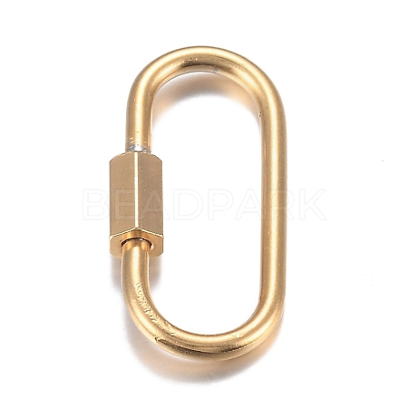 PVD Vacuum Plating 304 Stainless Steel Screw Carabiner Lock Charms X-STAS-H107-04A-G-1