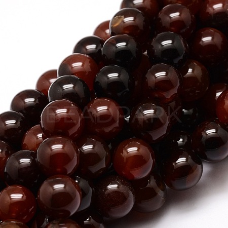 Dyed Natural Agate Round Beads Strands G-E321B-14mm-02-1