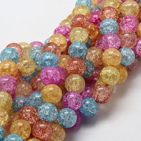 Crackle Glass Round Beads Strands CCG-E001-6mm-02-1